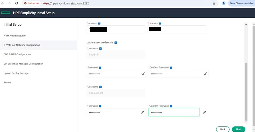 Initial Setup 3단계 관리 네트워크 설정